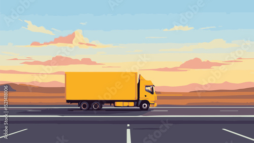 yellow truck on the road