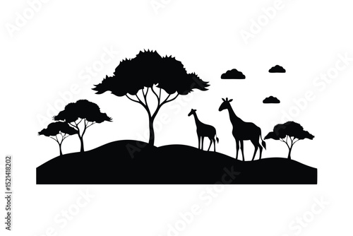 Canvas Print vector illustration of a wild animals