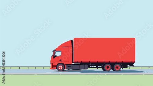 red truck on the road
