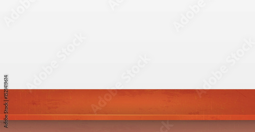 Red table top on white panoramic background, promotional web template - Vector illustration