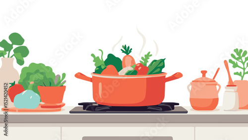 Healthy Cooking – Pot Full of Fresh Vegetables

