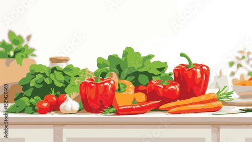 fresh vegetables on a white background