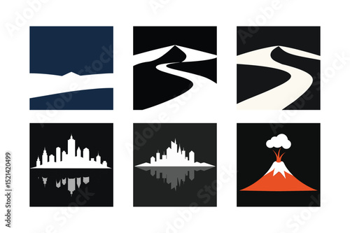 A diverse set of vector travel icons: sun, beach, boat, and sea symbols for your summer design collection