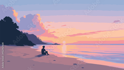 Meditation by the Ocean – Spiritual Sunset Scene

