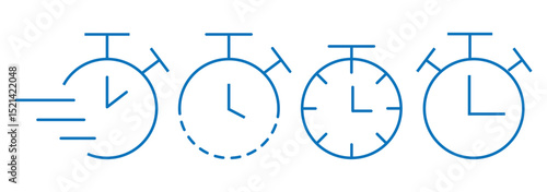 Timer icons. Countdown timer symbol. Timer. Stopwatch. Timers line icon set. 