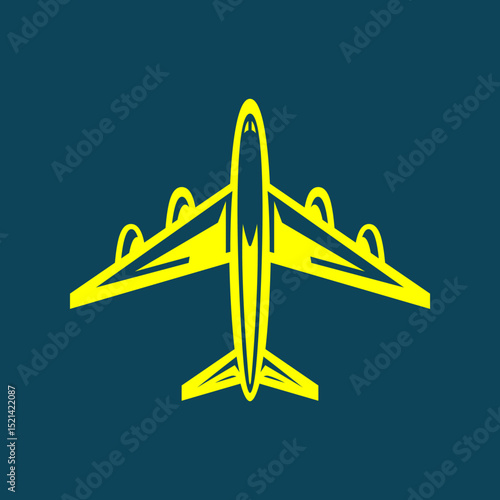 Airplane trendy artwork handsome abstract vector illustration colorful applied design