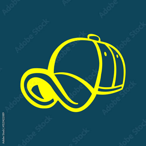 Baseball Cap trendy artwork handsome abstract vector illustration colorful applied design