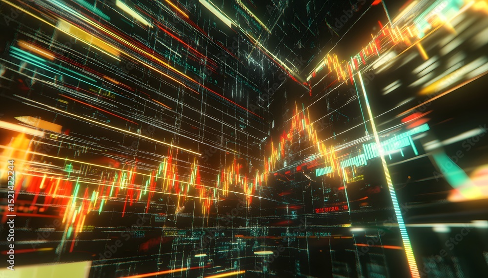 Obraz premium Dynamic visualization of financial data.