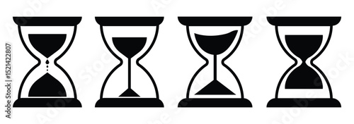 Hourglass icon set. Sand watch icon set. 