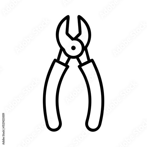 Pliers with rubber grips in a minimalist design on a white background  