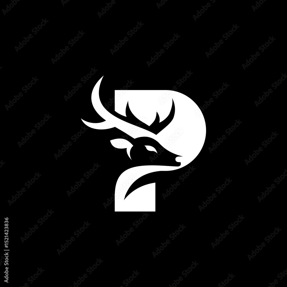 Obraz premium letter P deer logo
