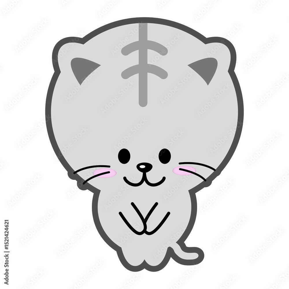 Fototapeta premium お辞儀をするネコ（灰色Aパターン）