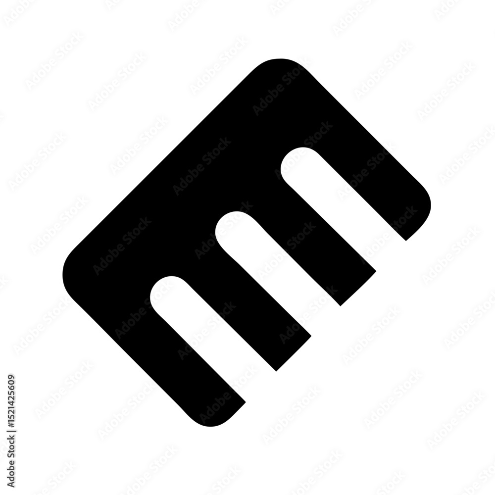 Comb Glyph Icon | Minimalist Hair Grooming Symbol | Monoline Vector for Barber Apps, Beauty UI & Cosmetics Comb Glyph Icon | Minimalist Hair Grooming Symbol | Monoline Vector for Barber Apps, Beauty UI & Cosmetics