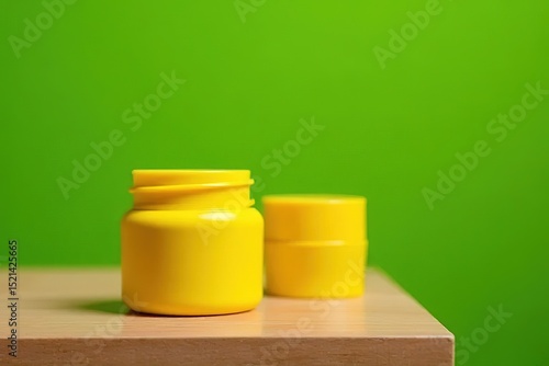 green glass bottles on yellow