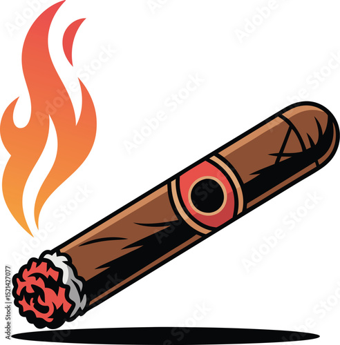 Cigar and flames