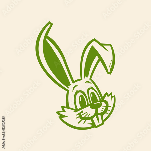 Cartoon bunny trendy artwork cute abstract vector illustration colorful applied design