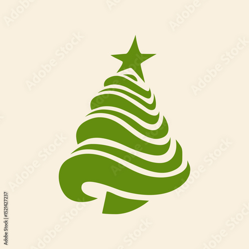 Christmas Tree trendy artwork cute abstract vector illustration colorful applied design