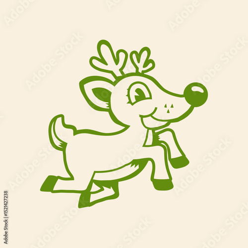 Christmas Reindeer trendy artwork cute abstract vector illustration colorful applied design