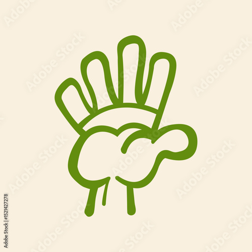 Hand High Five trendy artwork cute abstract vector illustration colorful applied design