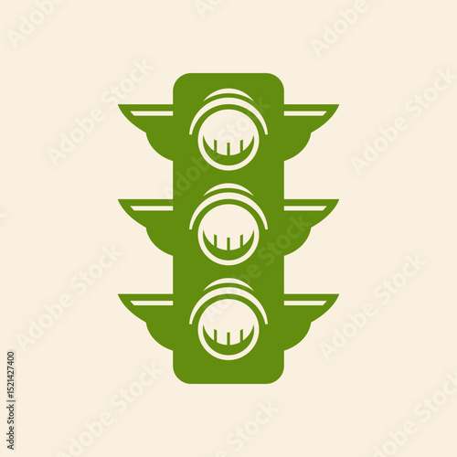 Traffic Light trendy artwork cute abstract vector illustration colorful applied design