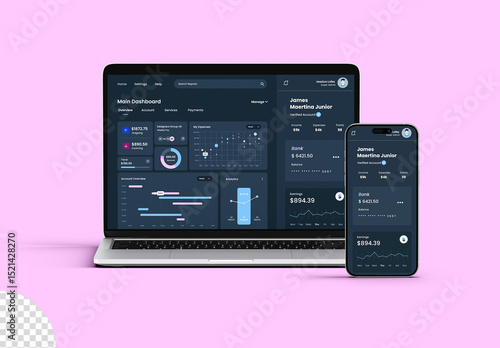 Laptop And Phone Mockup Responsive Screen Website Interface App Web Design Presentation