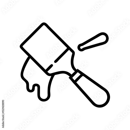 Spackle and putty knife with spilled material in minimal style  