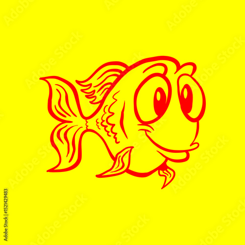 Goldfish trendy artwork gorgeous abstract vector illustration colorful applied design