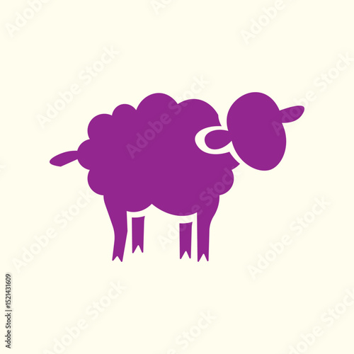 Sheep trendy artwork pretty abstract vector illustration colorful applied design