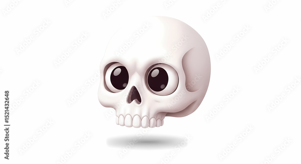Fototapeta premium Cute Cartoon Skull Illustration Whimsical & Adorable Design