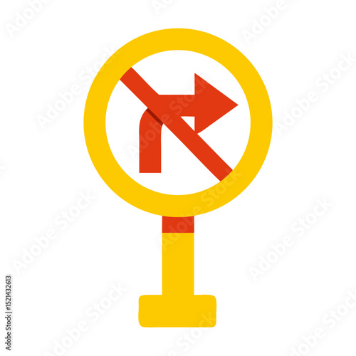 No right turn road sign 