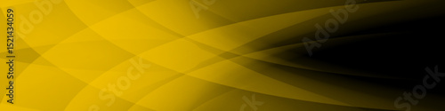 Black abstract banner with yellow gradient mesh. Futuristic design