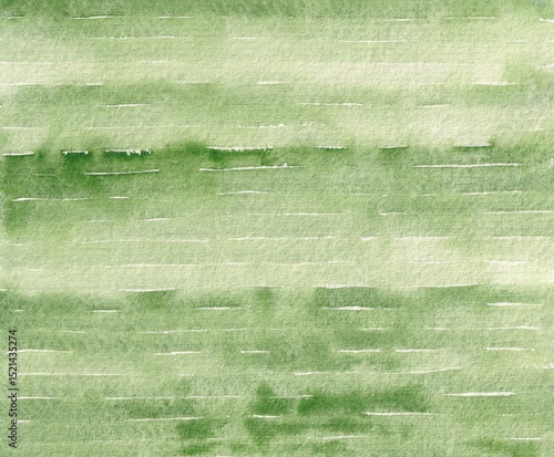 Abstract green watercolor texture with soft brush strokes and horizontal lines for Christmas backgrounds, holiday cards, and festive design projects