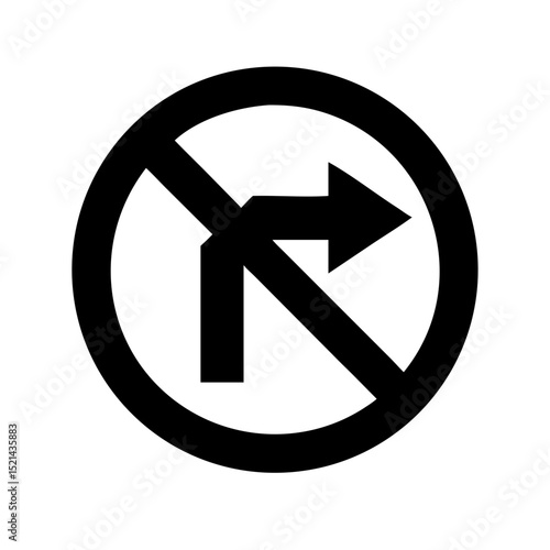No right turn road sign 