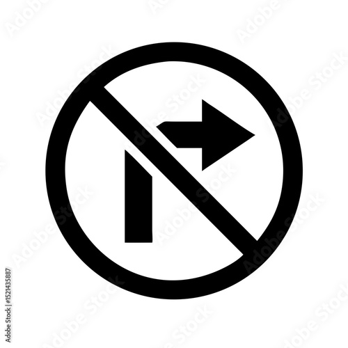 No right turn road sign 