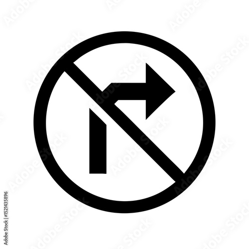 No right turn road sign 
