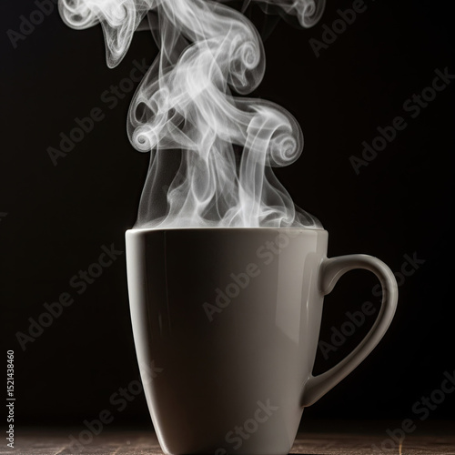 cup of coffee on black background