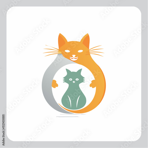 Vector logo design template for pet shops, veterinary clinics and homeless animals shelters -cat, dog and bird - friendly pets - badge for websites