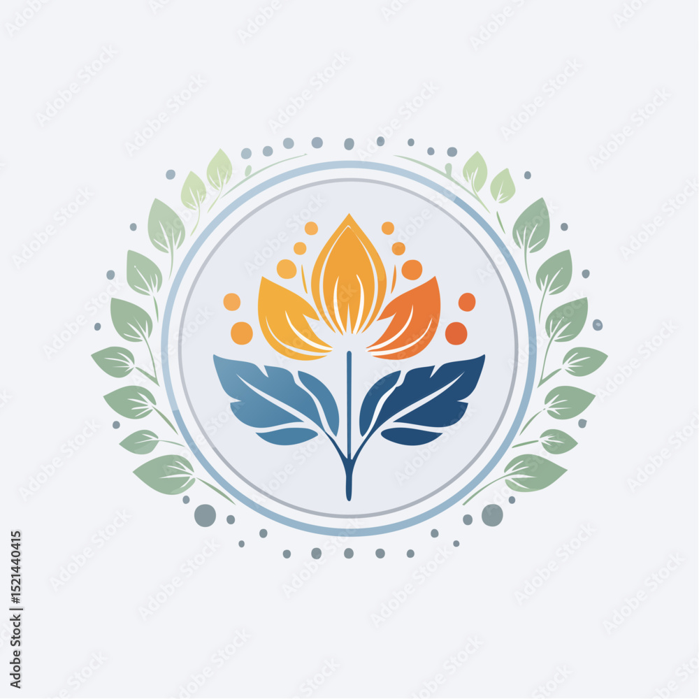 Fototapeta premium Vector border and frame element, pattern in simple floral wavy and groovy naive style, ocean and vacation theme, flowers and plants, floral botanic hand drawn design templates, modern art prints