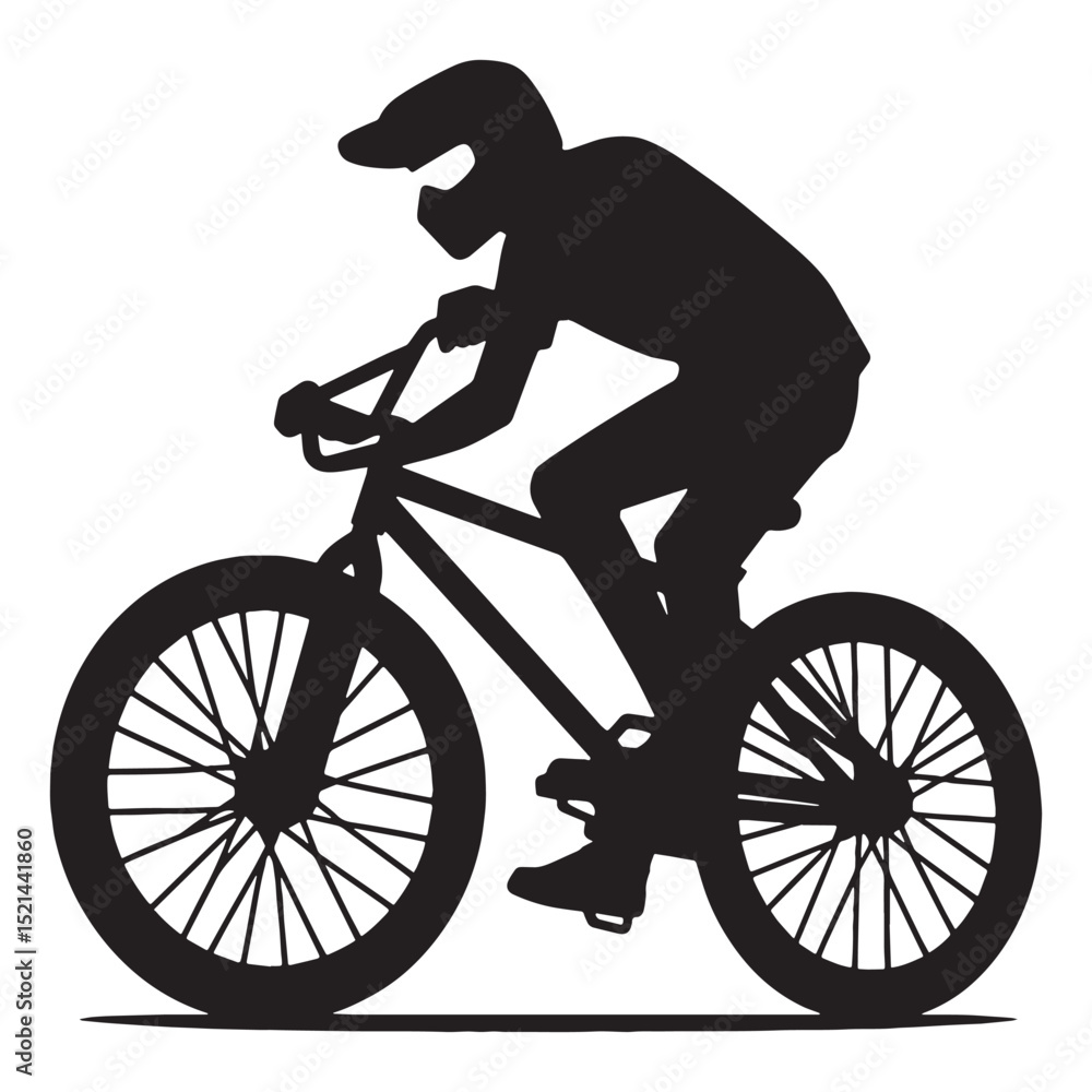 Fototapeta premium Classic Bicycle silhouette in perfect balance – Bicycle illustration – Minimalist Bicycle vector – Vehicle silhouette