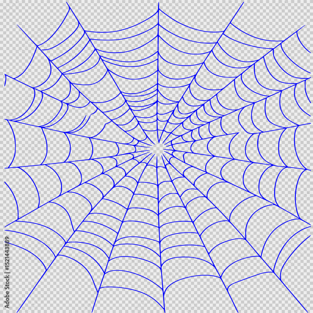 Obraz premium Minimalist spider web illustration in black and white with crisp lines and a wide-angle view, isolated on a clean white background, ideal for design elements, clip art, or creative projects.