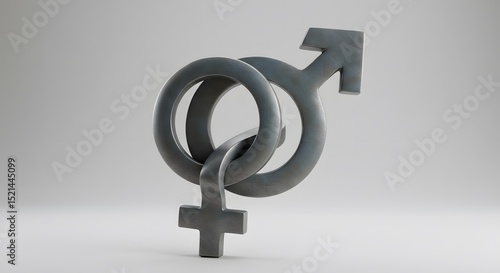 Interlocked Gender Symbols Representing Equality and Relationships