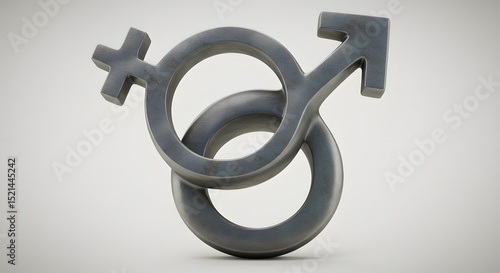 Intertwined Female and Male Symbols Representing Relationship