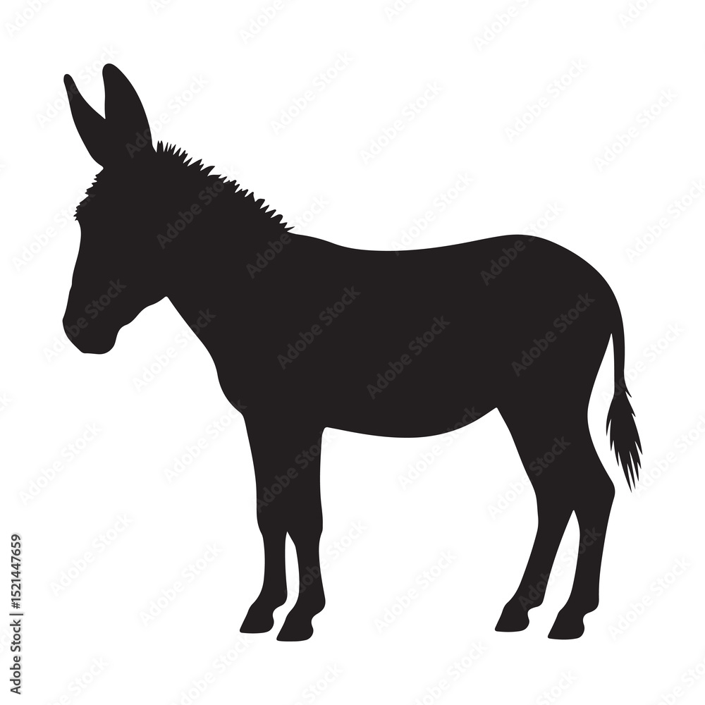 Fototapeta premium Donkey silhouette vector illustration