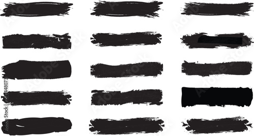 Big collection of grunge black paint, ink brush strokes. Brushes, lines, brush, strokes, grunge, dirty, backdrop. Grunge backgrounds set.