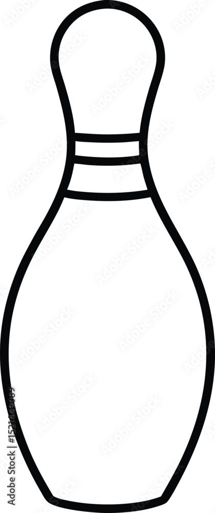 Cross Section of Bowling Pin Educational Vector Line art illustration Cross Section of Bowling Pin Educational Vector Line art illustration