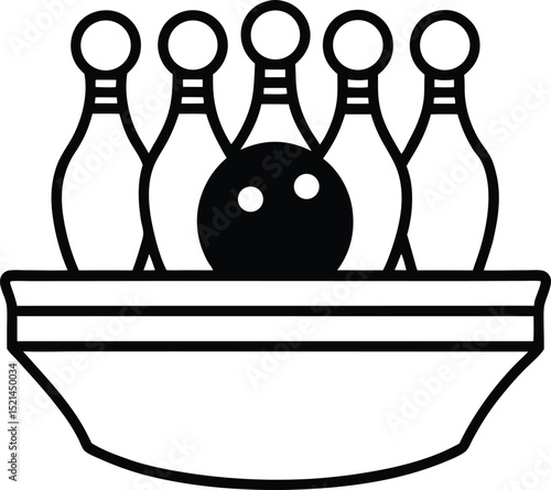 Bowling League Scoreboard Mockup Vector Line art illustration