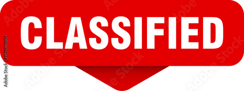 classified sticker. classified sign on transparent background