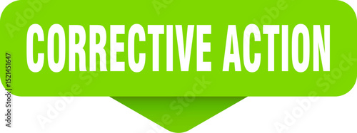 corrective action sticker. corrective action sign on transparent background