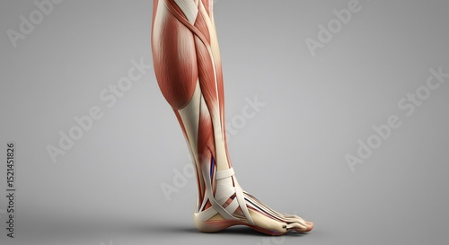 Leg Anatomy Showing Muscle Structure and Tendons