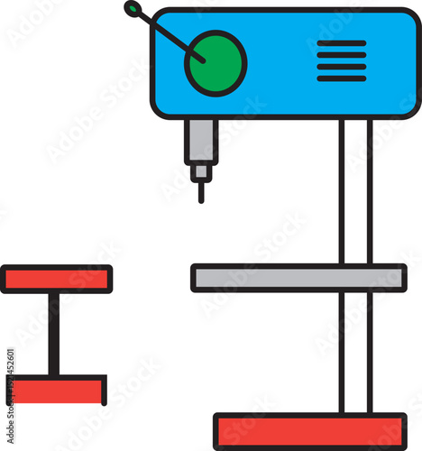 Drill machine with all parts